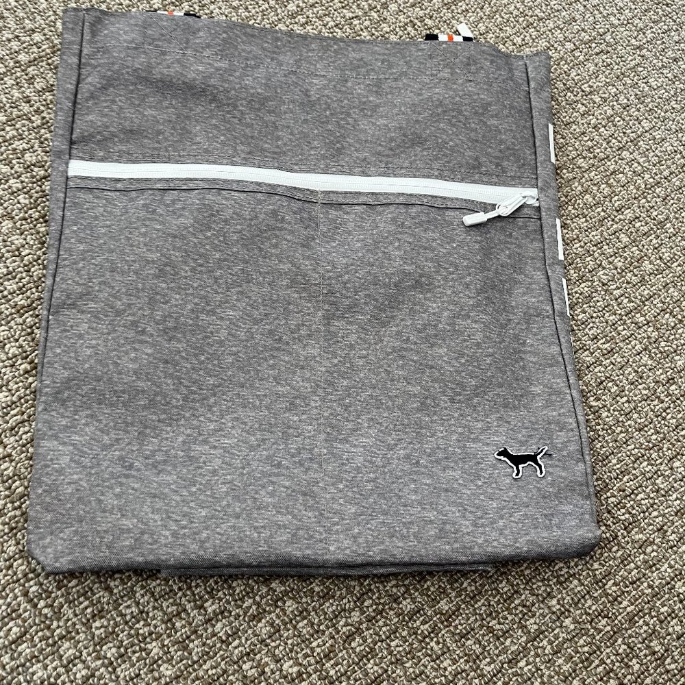 Pink Victoria's Secret  Gray Canvas Tote - NWT